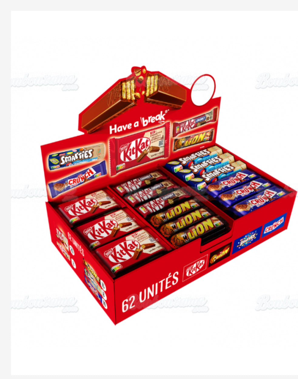 Coffret 62 barres chocolatées - unité