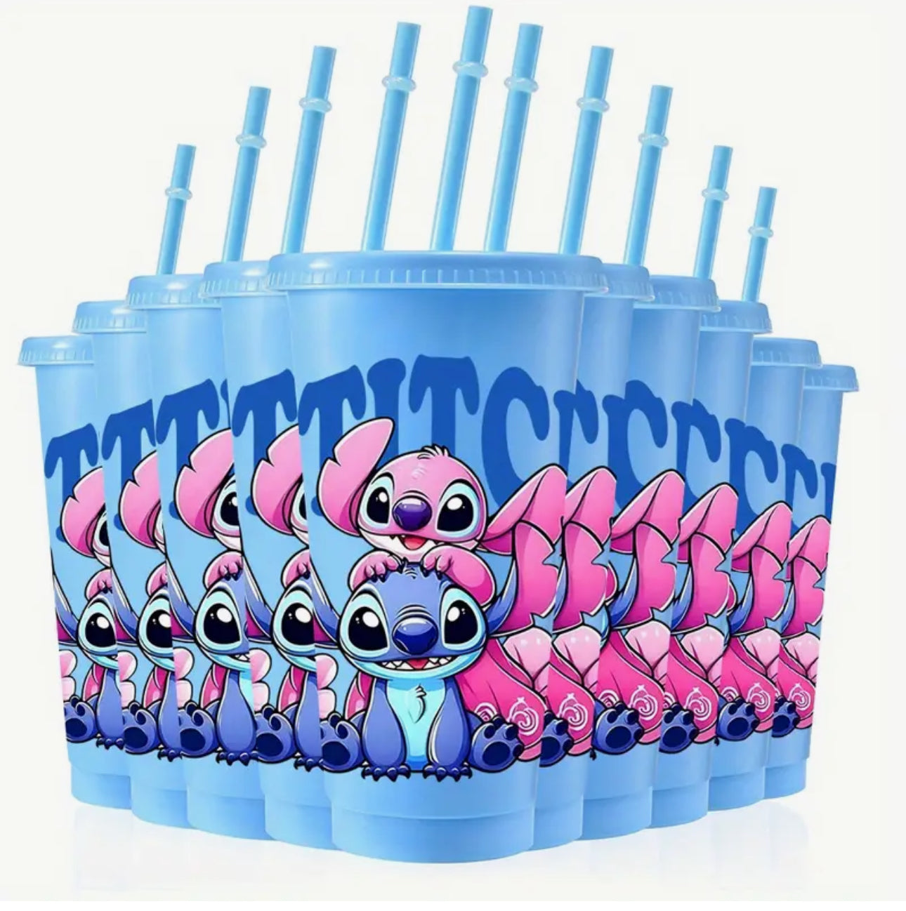 Verre avec paille Stitch et Angèle - unité