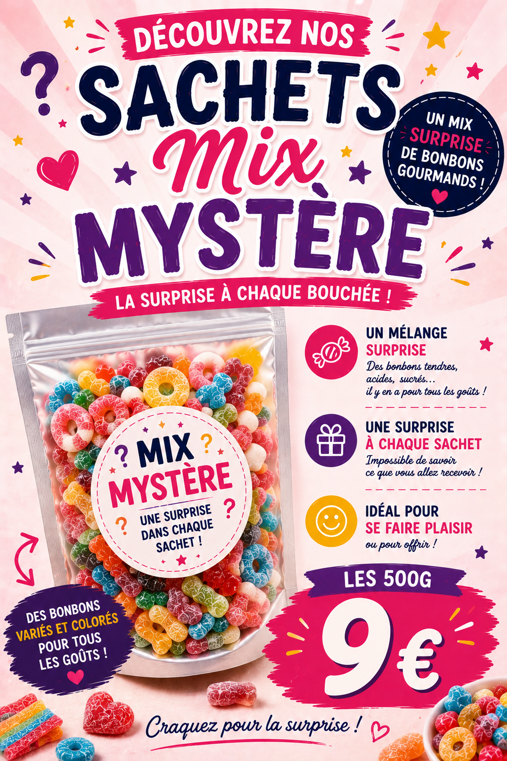 Sachet bonbons mix mystère- 500g